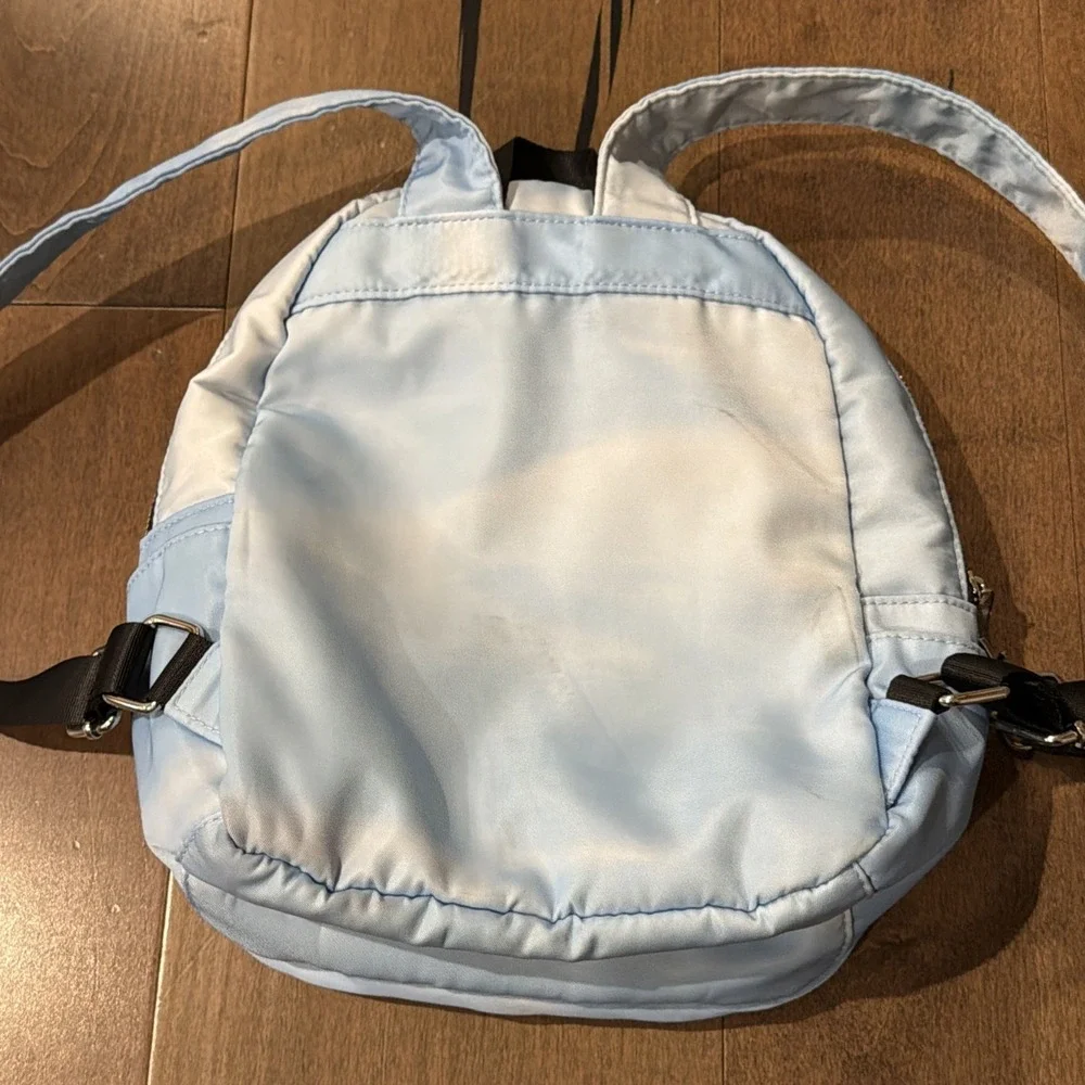 Playboy Blue Nylon Backpack Everyday Travel Daypack Bookbag Adjustable Strap